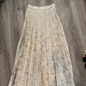 Anthropologie metallic maxi skirt